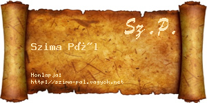 Szima Pál névjegykártya