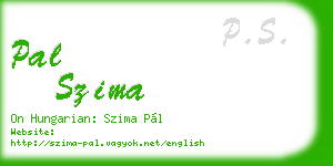 pal szima business card